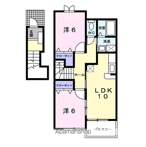 ブリズ・セゾン(2LDK/2階)の間取り写真