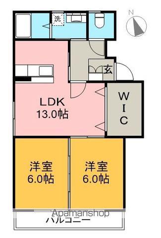 東山ハイツ(2LDK/4階)の間取り写真