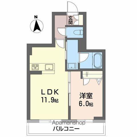 アンビシア西ノ内(1LDK/1階)の間取り写真