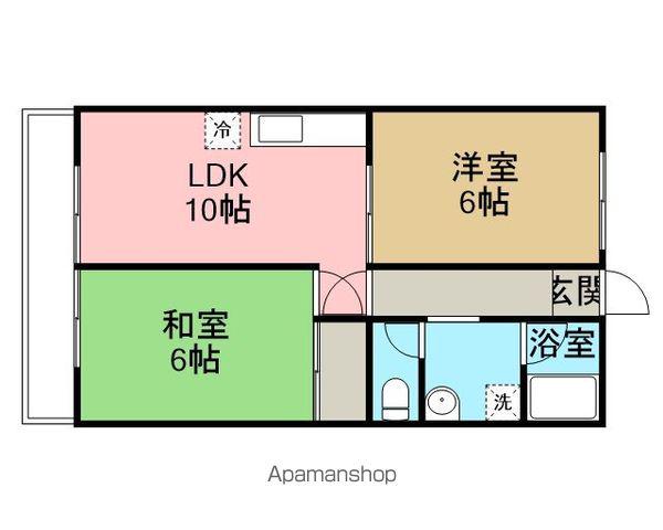 サンハイツ富士見(2LDK/3階)の間取り写真