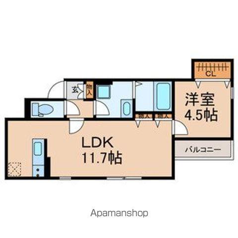 中央区宮崎町計画(1LDK/2階)の間取り写真