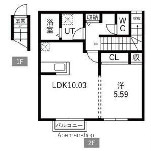 セナリオフォルム柏たなかⅡ(1LDK/2階)の間取り写真