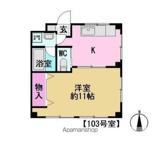 KCMハイツ(1K/1階)の間取り写真