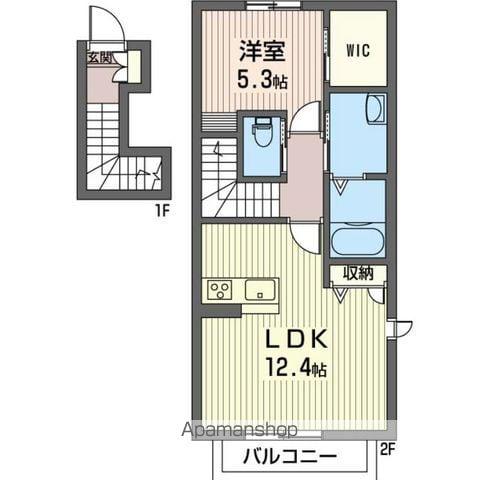 インペリアル(1LDK/2階)の間取り写真