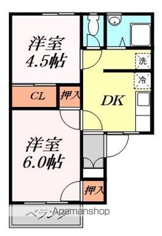 塩田ハイツG(2DK/2階)の間取り写真