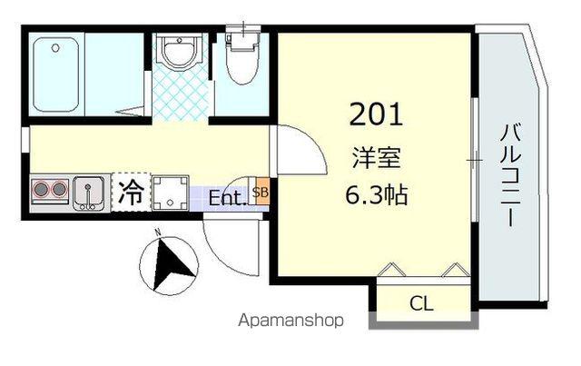 G.FLAP東四つ木(1K/2階)の間取り写真