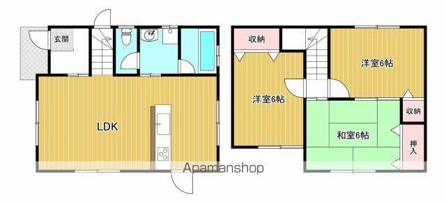 本四備讃線 宇多津駅 徒歩56分 2階建 築24年(3LDK)の間取り写真