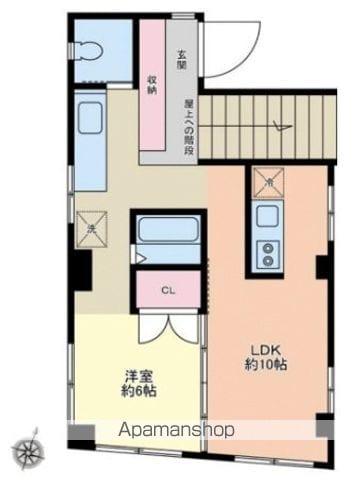 CSビル(1LDK/4階)の間取り写真