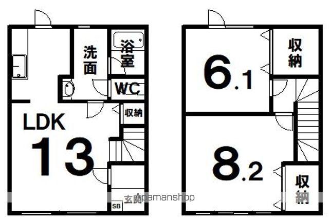 レジデンスセルシオ(2LDK/1階)の間取り写真