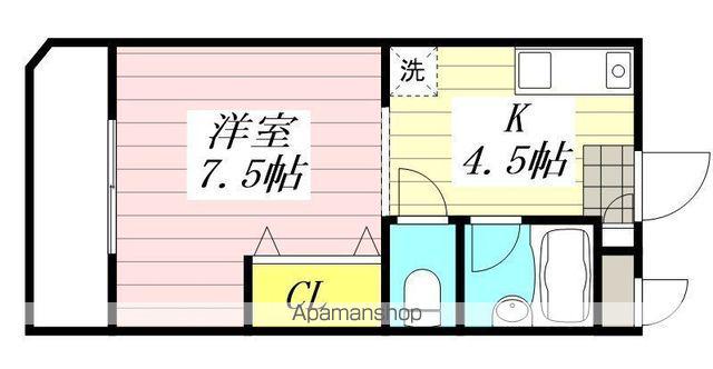 グランドール立川(1K/2階)の間取り写真
