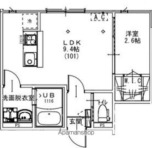 KEIAI RESIDENCE 元山Ⅱ(1LDK/2階)の間取り写真
