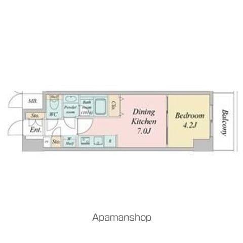 ルネフラッツ今池駅前サウス(1DK/7階)の間取り写真