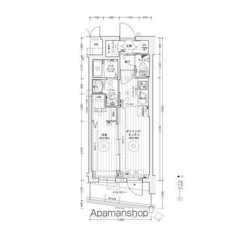 エステムコート名古屋上前津(1DK/14階)の間取り写真