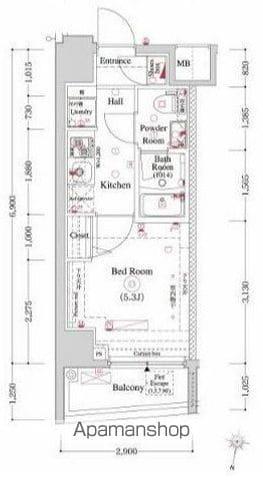 OMNIA横濱阪東橋(1K/3階)の間取り写真