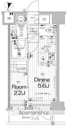 メイクス新中野アジールコート(1DK/6階)の間取り写真