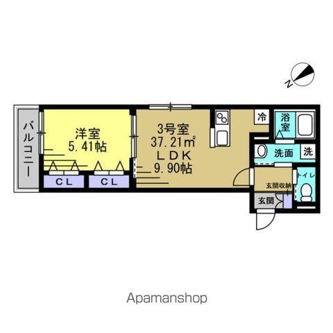 総武本線 都賀駅 徒歩13分 3階建 新築(1LDK/1階)の間取り写真