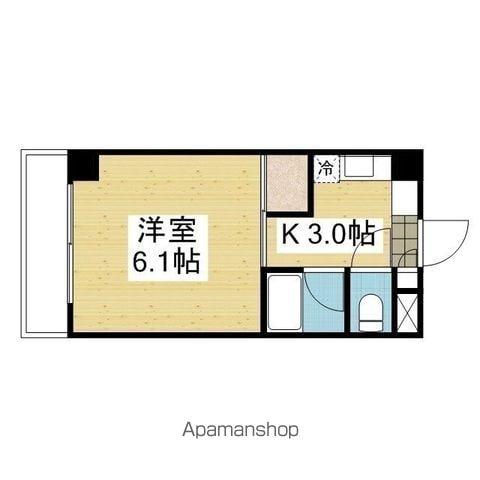 アルト雄郡 東棟(1K/2階)の間取り写真