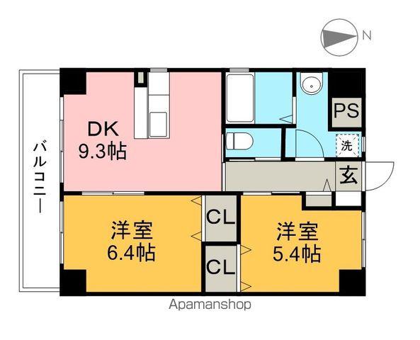 みつばちレジデンス(2DK/5階)の間取り写真