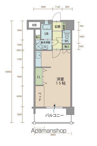 カルミア90(ワンルーム/5階)の間取り写真
