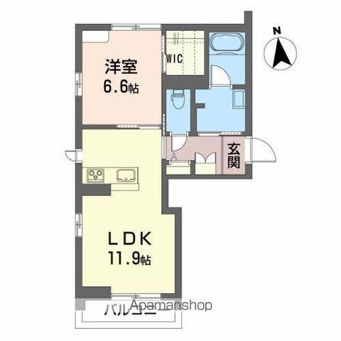 ベレオ鳴神(1LDK/3階)の間取り写真