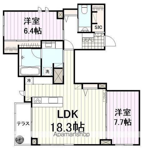 VALORE錦町(2LDK/1階)の間取り写真