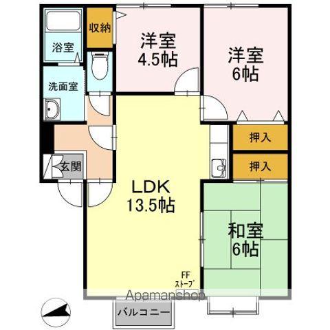 メゾンパークス(3LDK/1階)の間取り写真