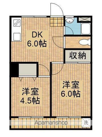 柴ビル(2DK/3階)の間取り写真