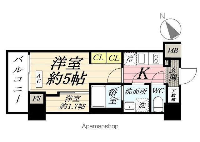 ブライズ鶴見本町通MAXIV(1K/3階)の間取り写真