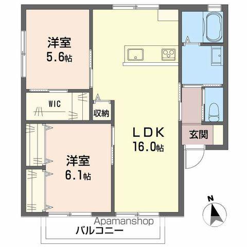 セジュール小東(2LDK/1階)の間取り写真