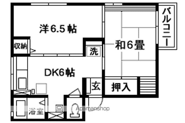 ルネ・ワイ(2DK/2階)の間取り写真