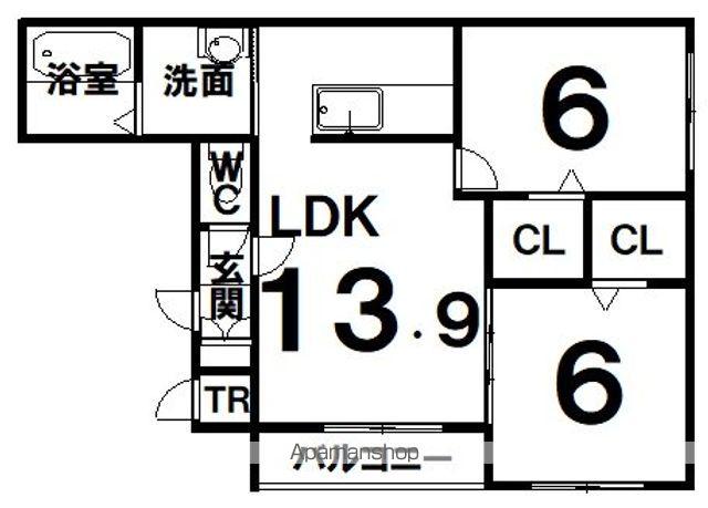 PEARL(2LDK/1階)の間取り写真