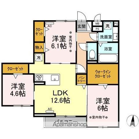 プラムフィールド(3LDK/3階)の間取り写真