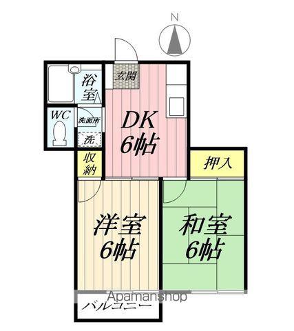 メゾンフジハーツ(2DK/1階)の間取り写真
