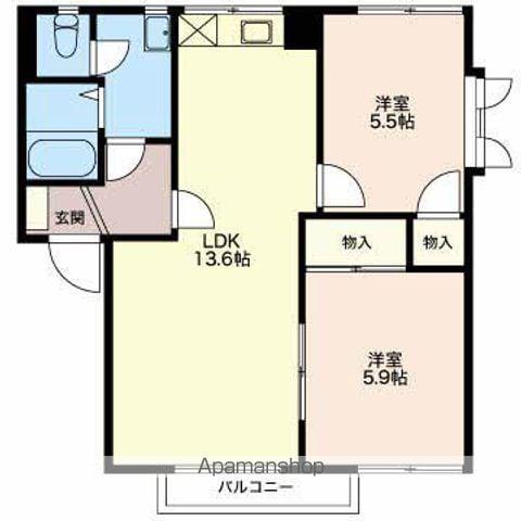 コート岡田屋(2LDK/2階)の間取り写真