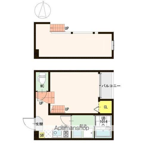 プランドール旭ヶ丘(1K/1階)の間取り写真