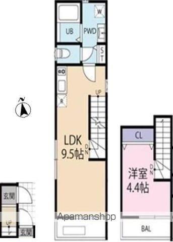 TRUE WOOD KOGANEI(1LDK/2階)の間取り写真