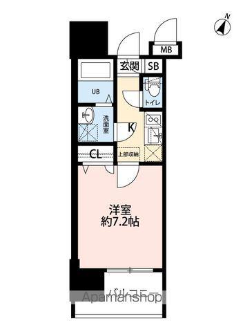 サヴォイ グランデ ウォーターサイド(1K/3階)の間取り写真