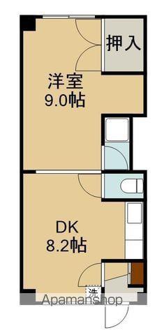 ハイツ元町(1DK/2階)の間取り写真