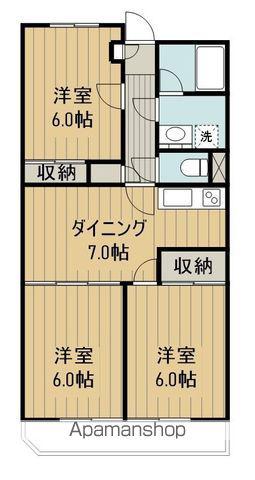 レジデンス第7石川(3DK/2階)の間取り写真