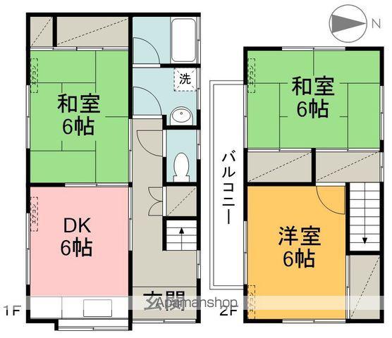 愛媛県松山市 2階建 築41年(3DK)の間取り写真
