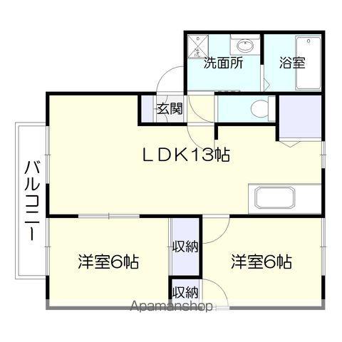 チェリーハイツTWO A棟(2LDK/1階)の間取り写真