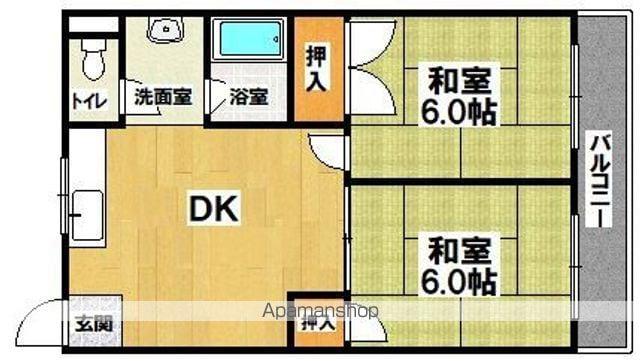 住吉ハイツ(2DK/2階)の間取り写真