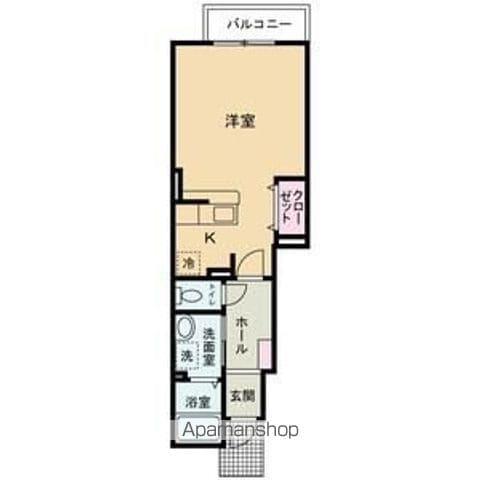 ウッドパストラルⅢ(ワンルーム/1階)の間取り写真