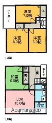 東海道本線 大府駅 徒歩19分 2階建 築25年(4LDK)の間取り写真