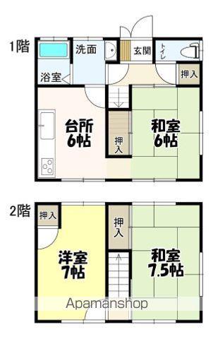 吉田貸家(東側)(3DK)の間取り写真