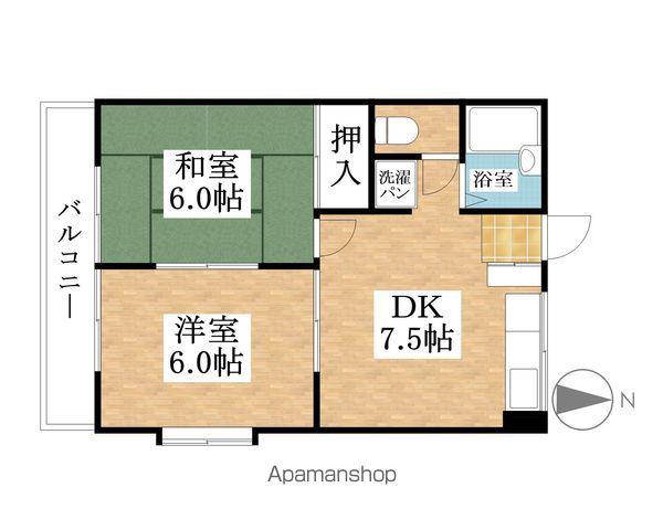 シャンポールモリ B(2DK/2階)の間取り写真