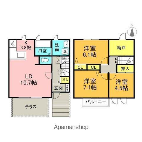 アクアテラス(3SLDK/1階)の間取り写真