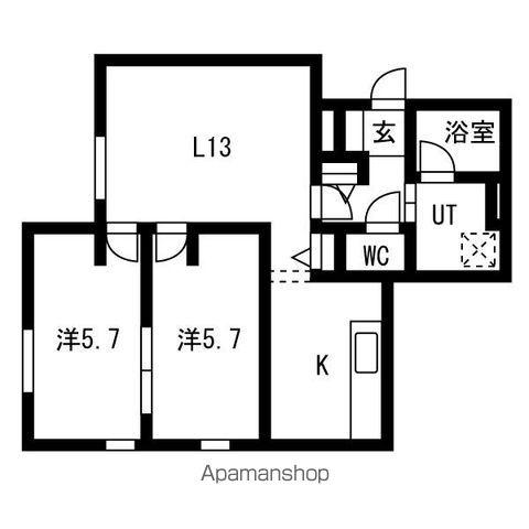 LA KASA YUMACHI(2LDK/1階)の間取り写真