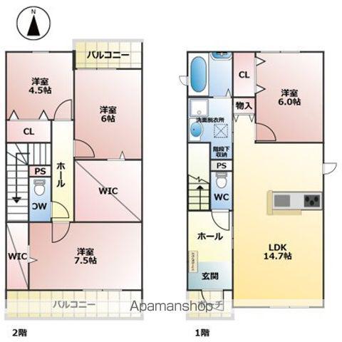 名古屋臨海高速鉄道 中島駅(愛知) 徒歩27分 2階建 新築(4LDK)の間取り写真