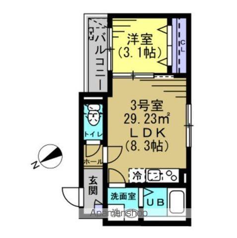 DK新松戸Ⅱ(1LDK/1階)の間取り写真